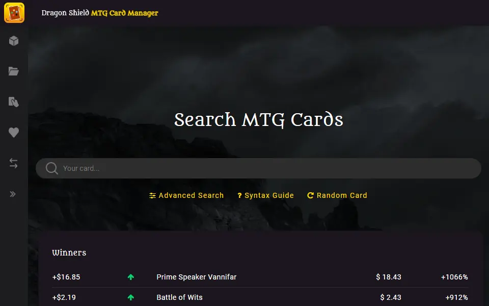 Dragon Shield MTG Scanner interface screenshot