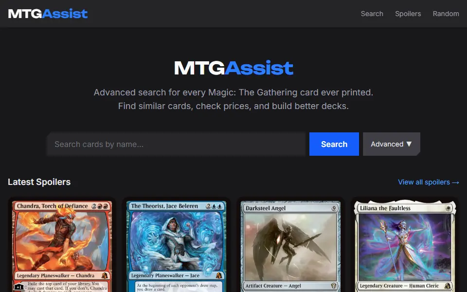 MTG Assist interface screenshot