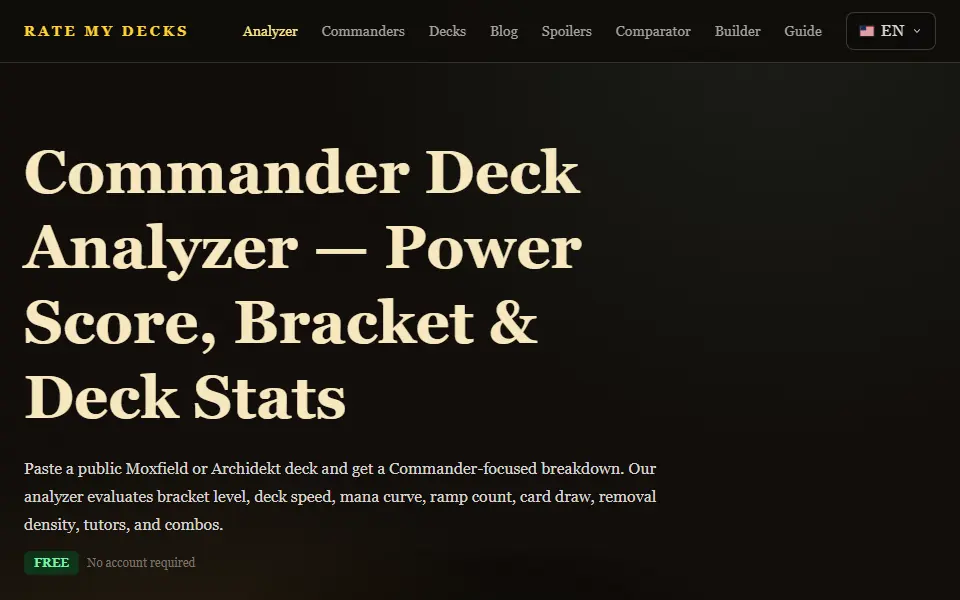 Rate My Decks interface screenshot